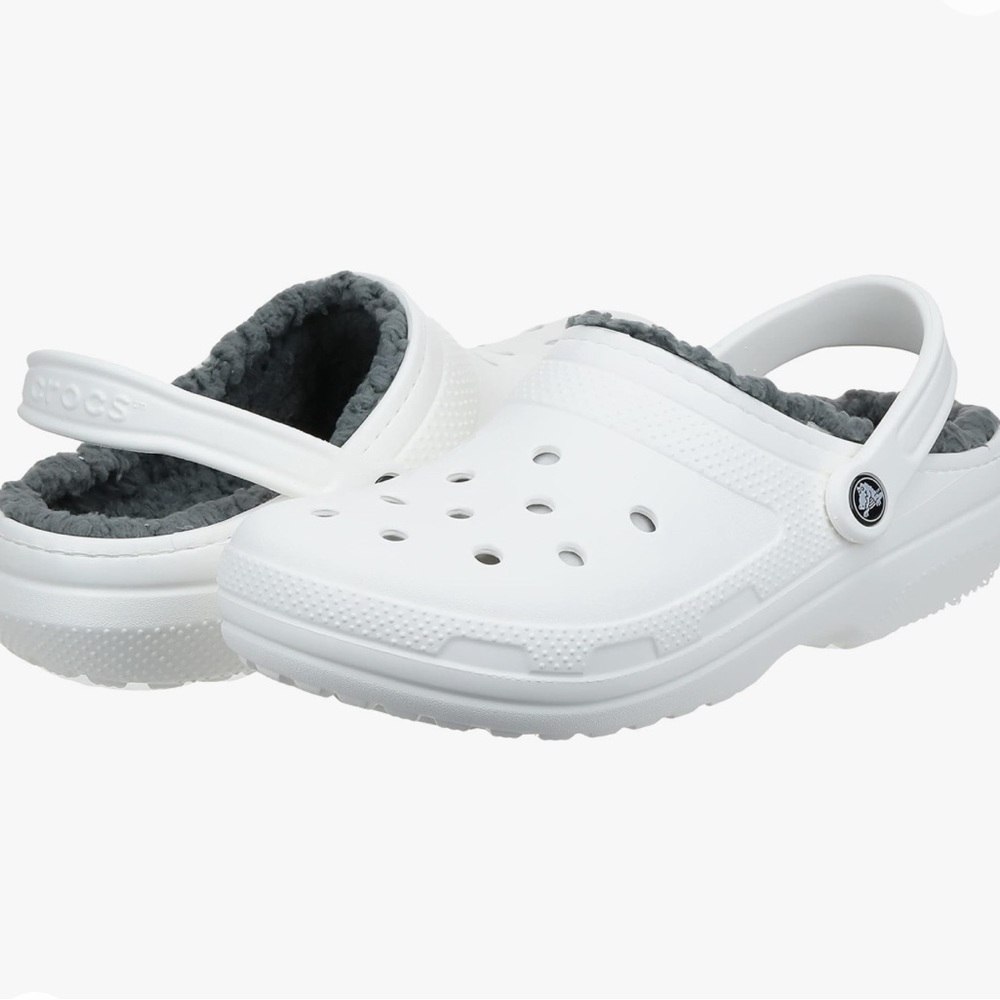 Brand new cozy and warm crocs white